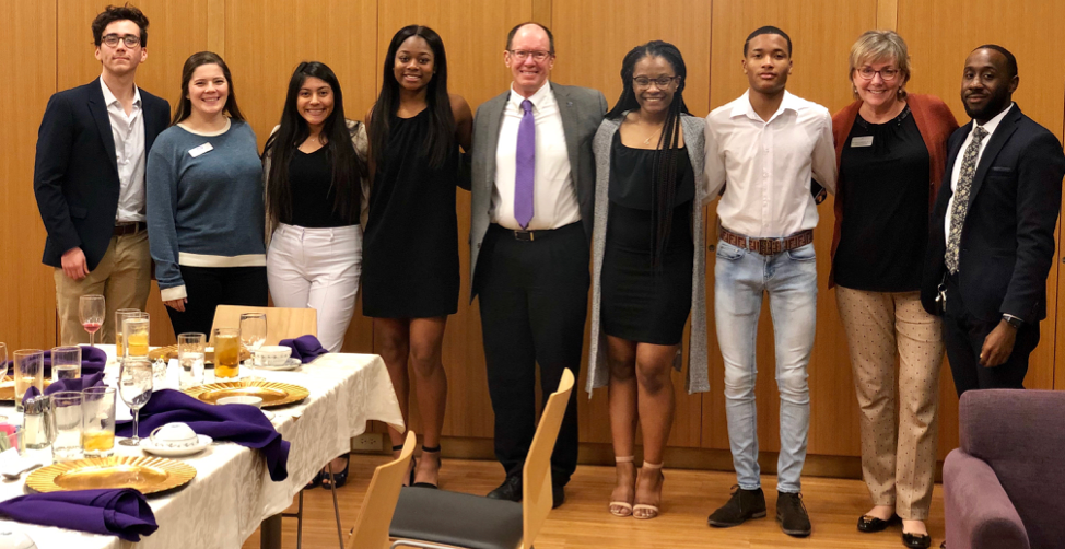 STEM Scholars at a Fireside Forum with College of Science & Engineering Dean Phil Hartman, Ph.D. and professor Ann VanBeber, Ph.D.