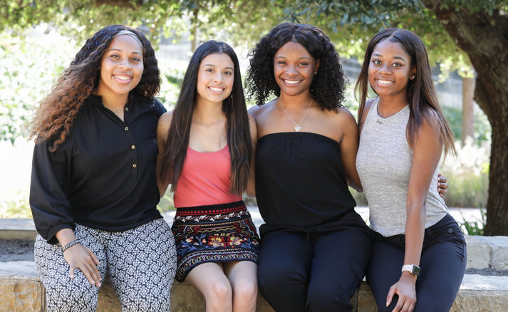 Members of Molding Melanin Magic, a program that supports minority females in the STEM field. 